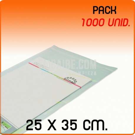 1000 Bolsas Polipropileno CPP solapa adhesiva 25x35 cm