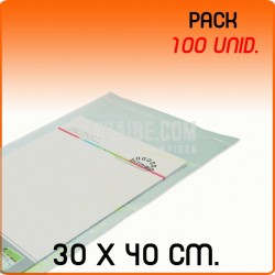 100 Bolsas Polipropileno CPP solapa adhesiva 30x40 cm