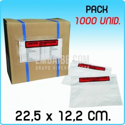 1000 Sobres portadocumentos BASIC Impr. 22,5x12,2cm