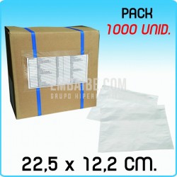1000 Sobres portadocumentos BASIC Transp. 22,5x12,2cm