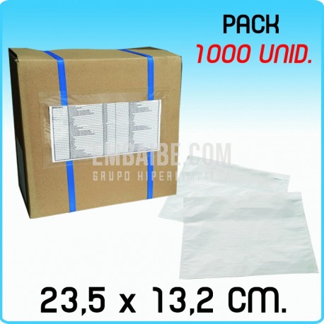 1000 Sobres portadocumentos BASIC Transp. 23,5x13,2cm