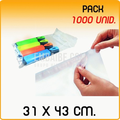 1000 Sacos polipropileno pala adesiva medida 3x17cm