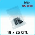 100 Sacos polietileno com pala adesiva 18x25 cm