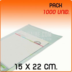 1000 Bolsas Polipropileno CPP solapa adhesiva 15x22 cm