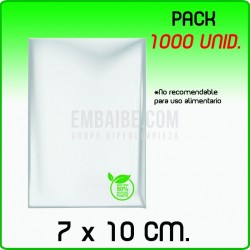 1000 Bolsas polietileno reciclado transparente 7x10 cm